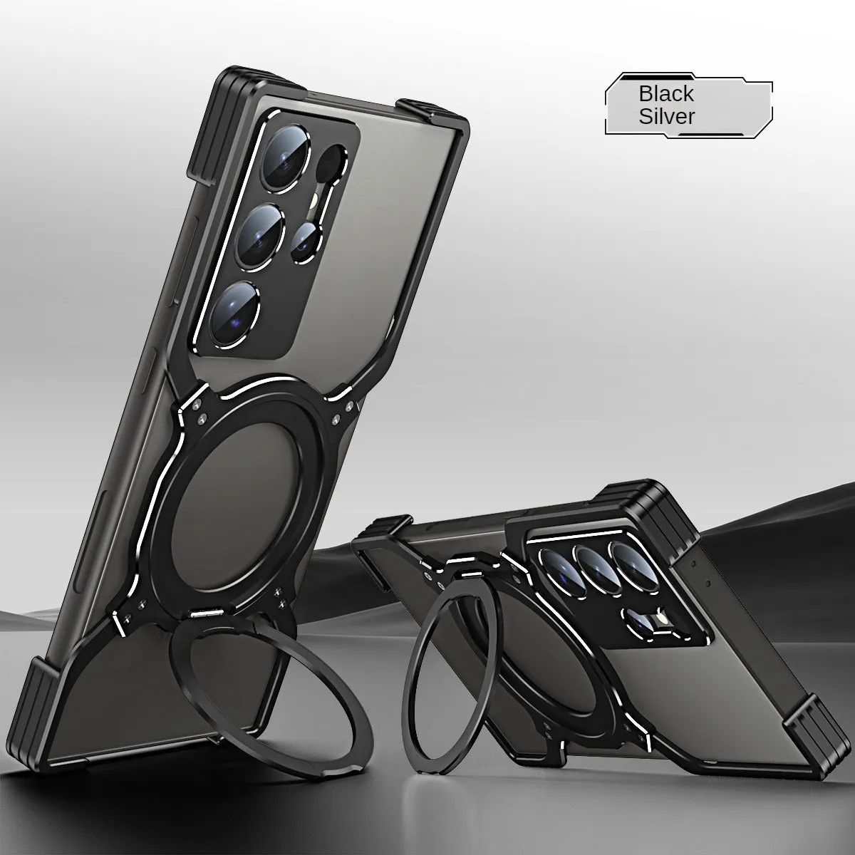 Heat Dissipation Metal Phone Case With 360 ° Rotating Bracket For Samsung S24