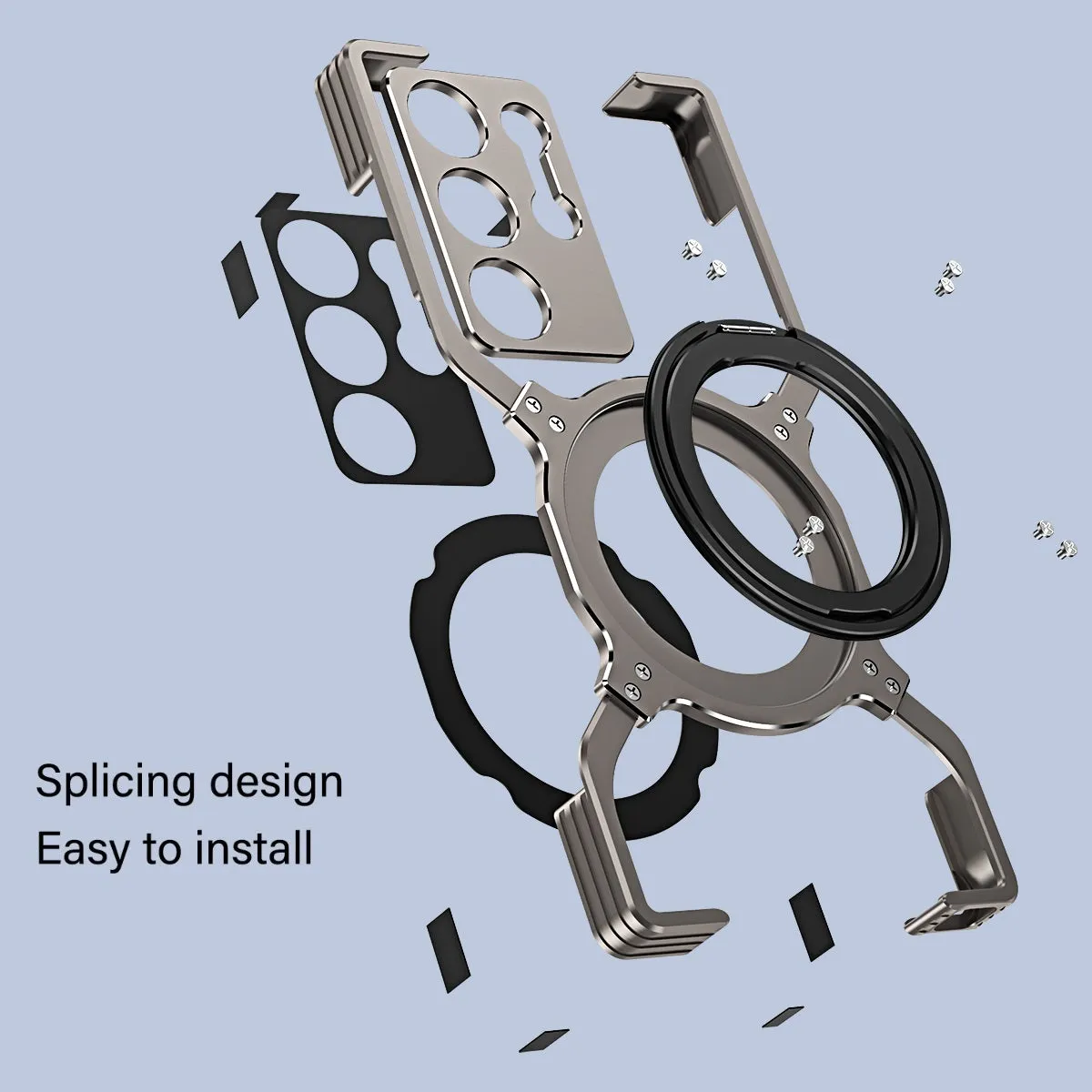 Heat Dissipation Metal Phone Case With 360 ° Rotating Bracket For Samsung S24