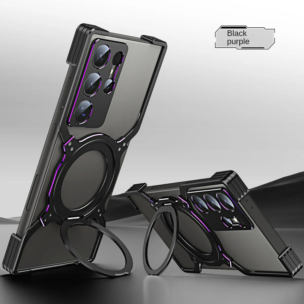 Heat Dissipation Metal Phone Case With 360 ° Rotating Bracket For Samsung S24