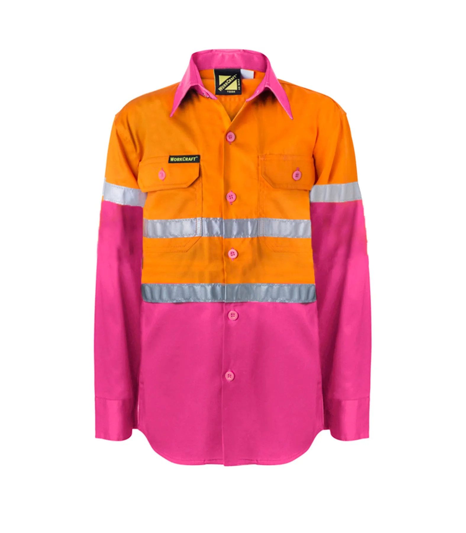 Hi Vis Kids Lightweight Long Sleeve Cotton Drill Shirt with Reflective Tape (NC-WSK125)