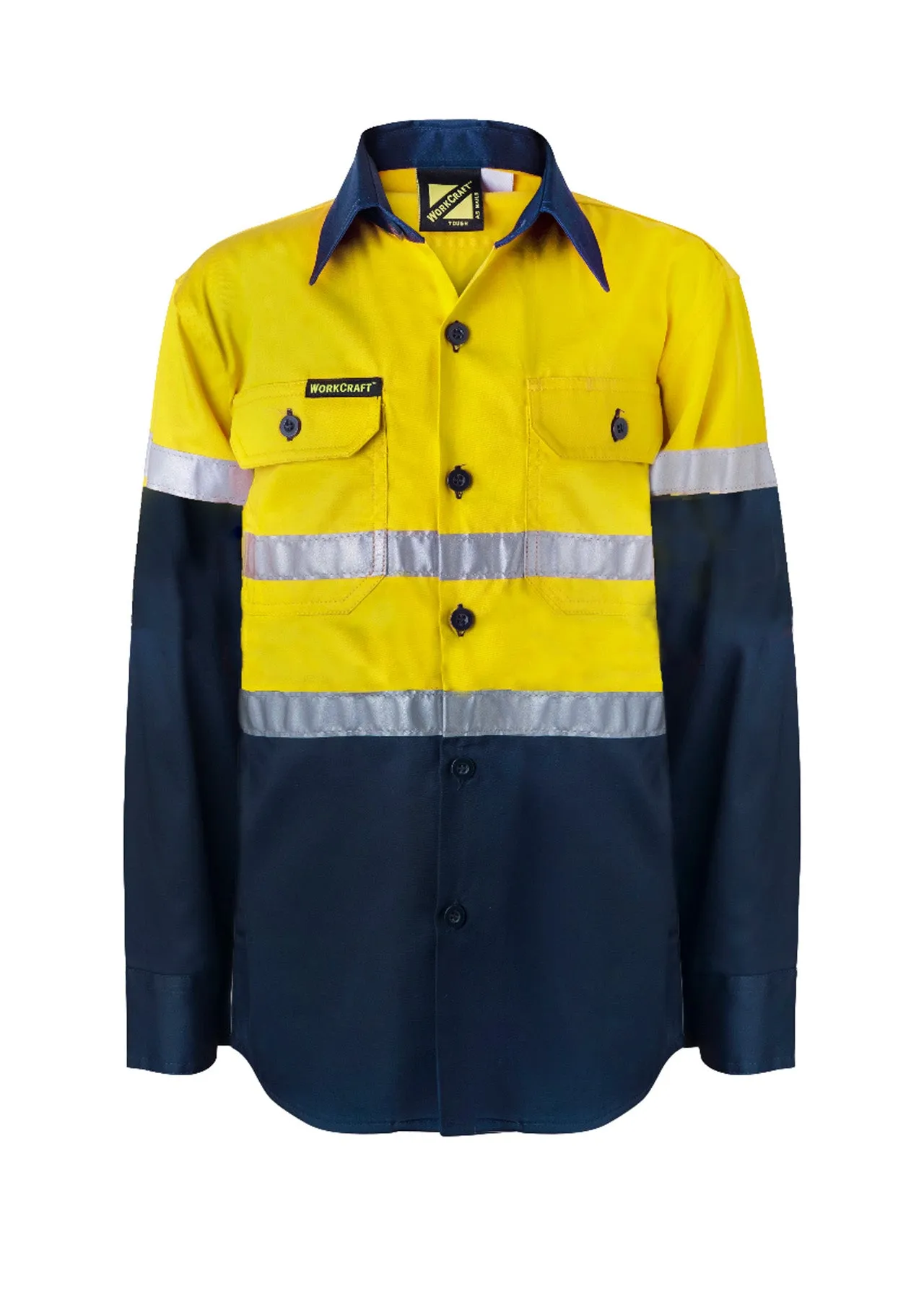 Hi Vis Kids Lightweight Long Sleeve Cotton Drill Shirt with Reflective Tape (NC-WSK125)