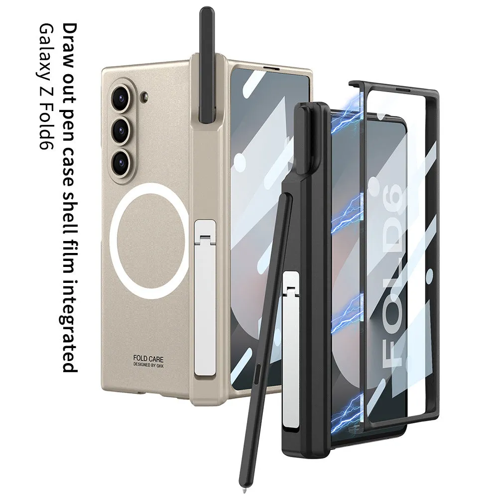 Hinge Magnetic Ring Phone Case Folding Bracket Pen Slot For Samsung Galaxy Z Fold6