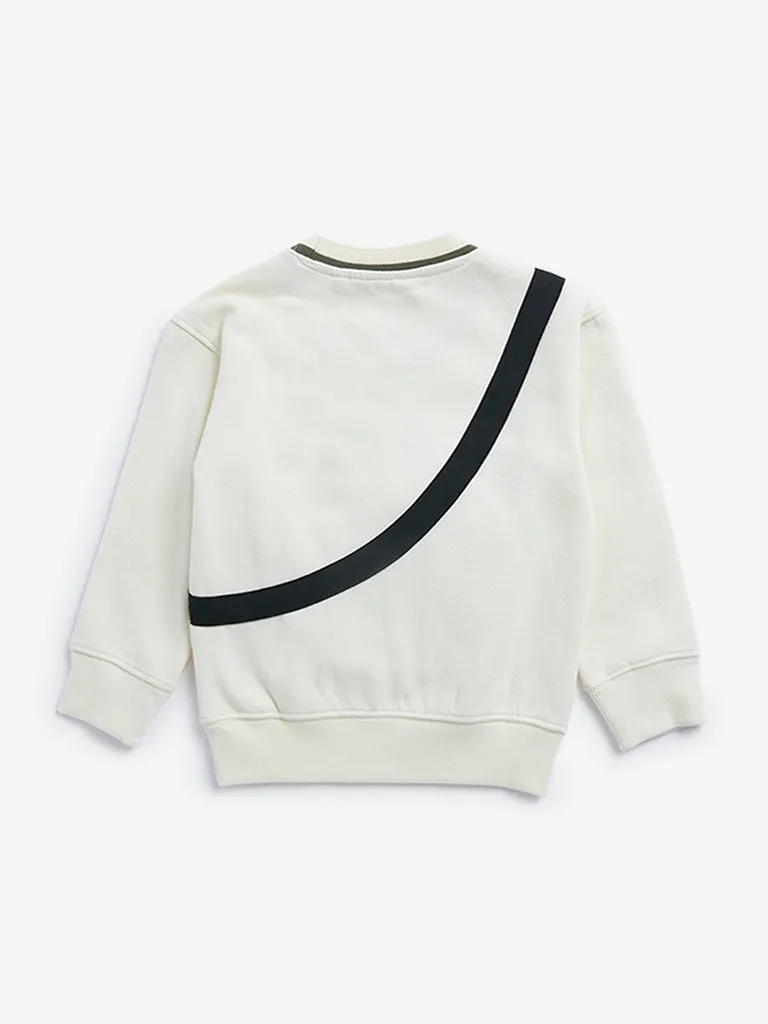 HOP Kids Off-White Fanny Pack Detailed Cotton-Blend Sweatshirt
