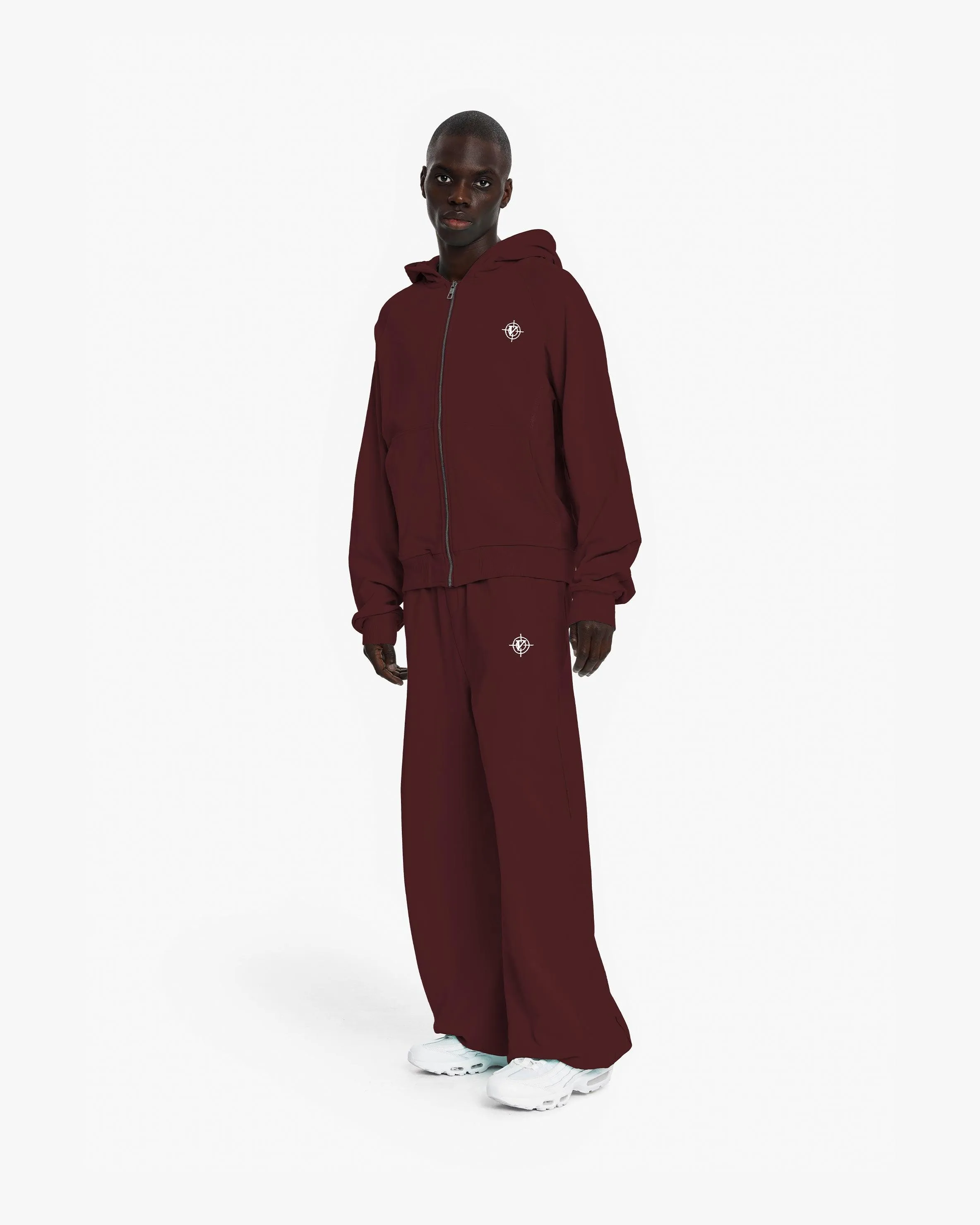 INSIDE OUT ZIP HOODIE WINE RED