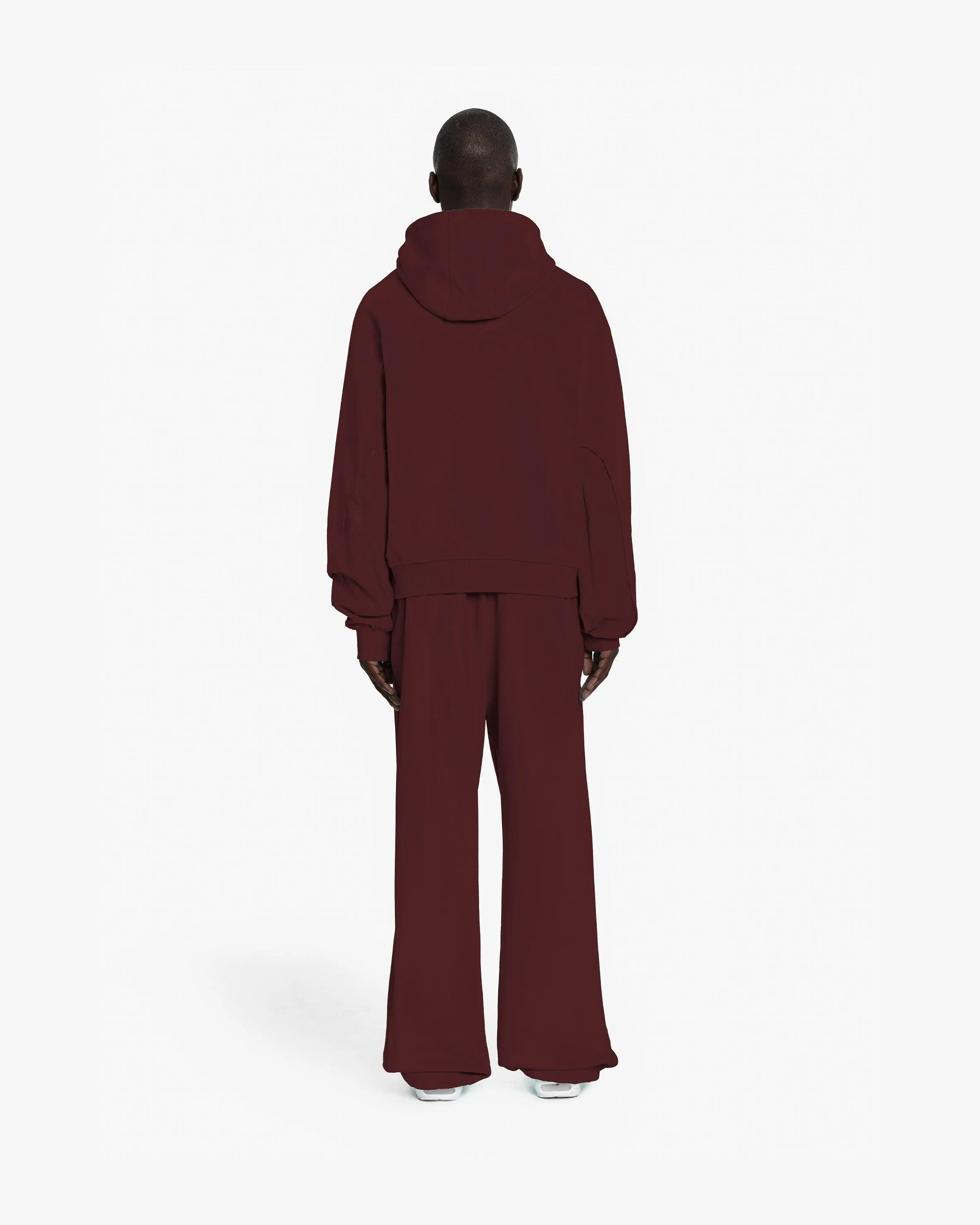 INSIDE OUT ZIP HOODIE WINE RED