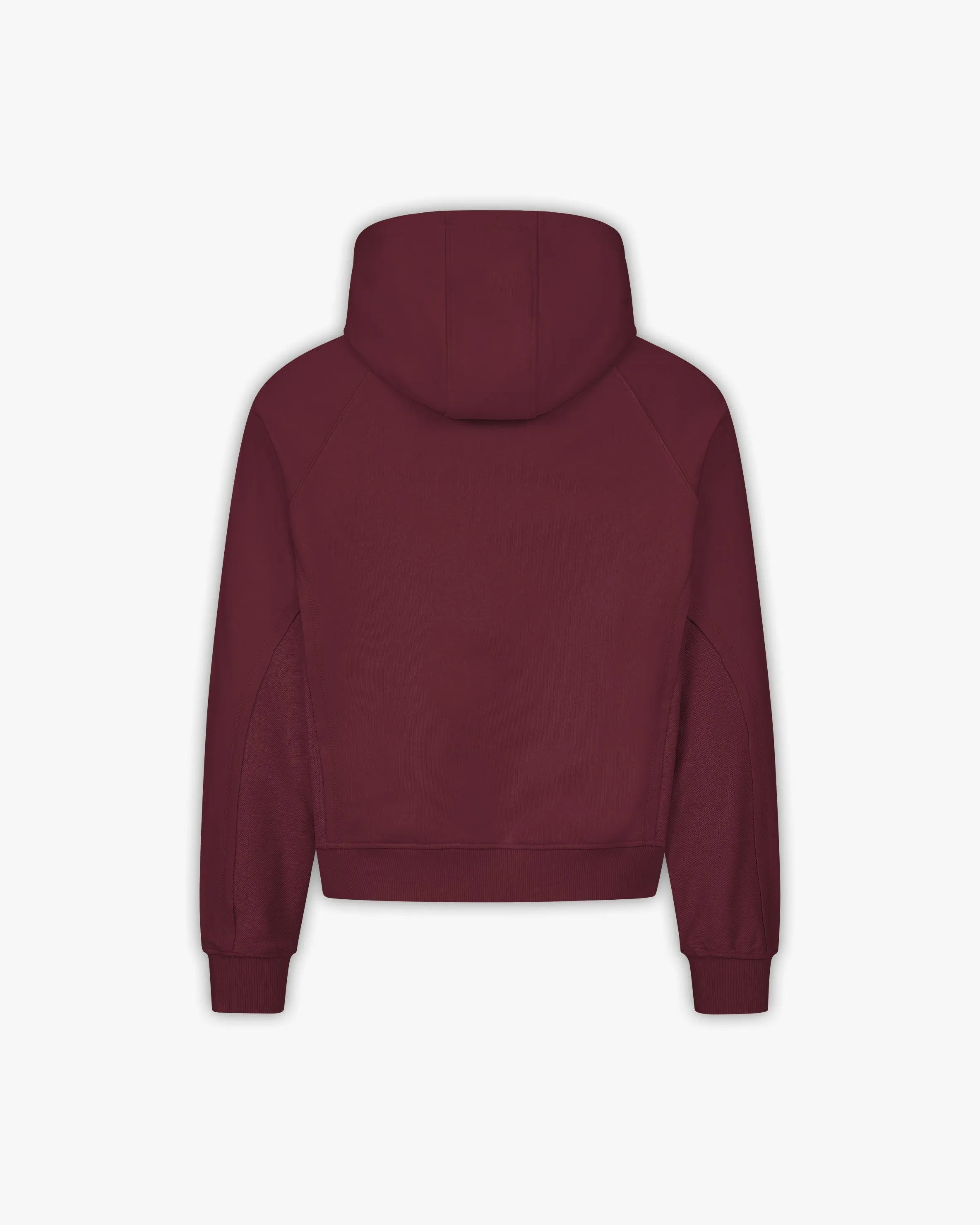 INSIDE OUT ZIP HOODIE WINE RED