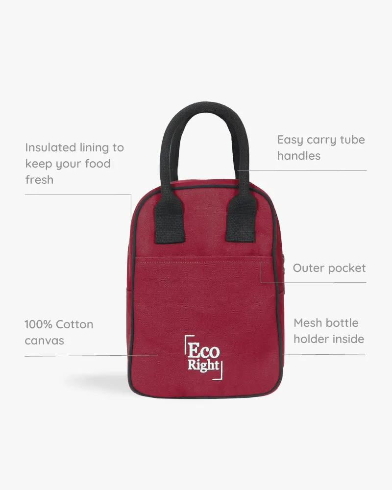 Insulated Lunch Bag (Pack of 2) - Grey and Maroon