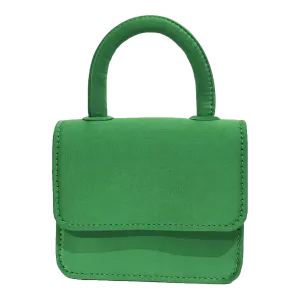 ITSY BITSY MICRO MINI GREEN SATIN TOP HANDLE BAG