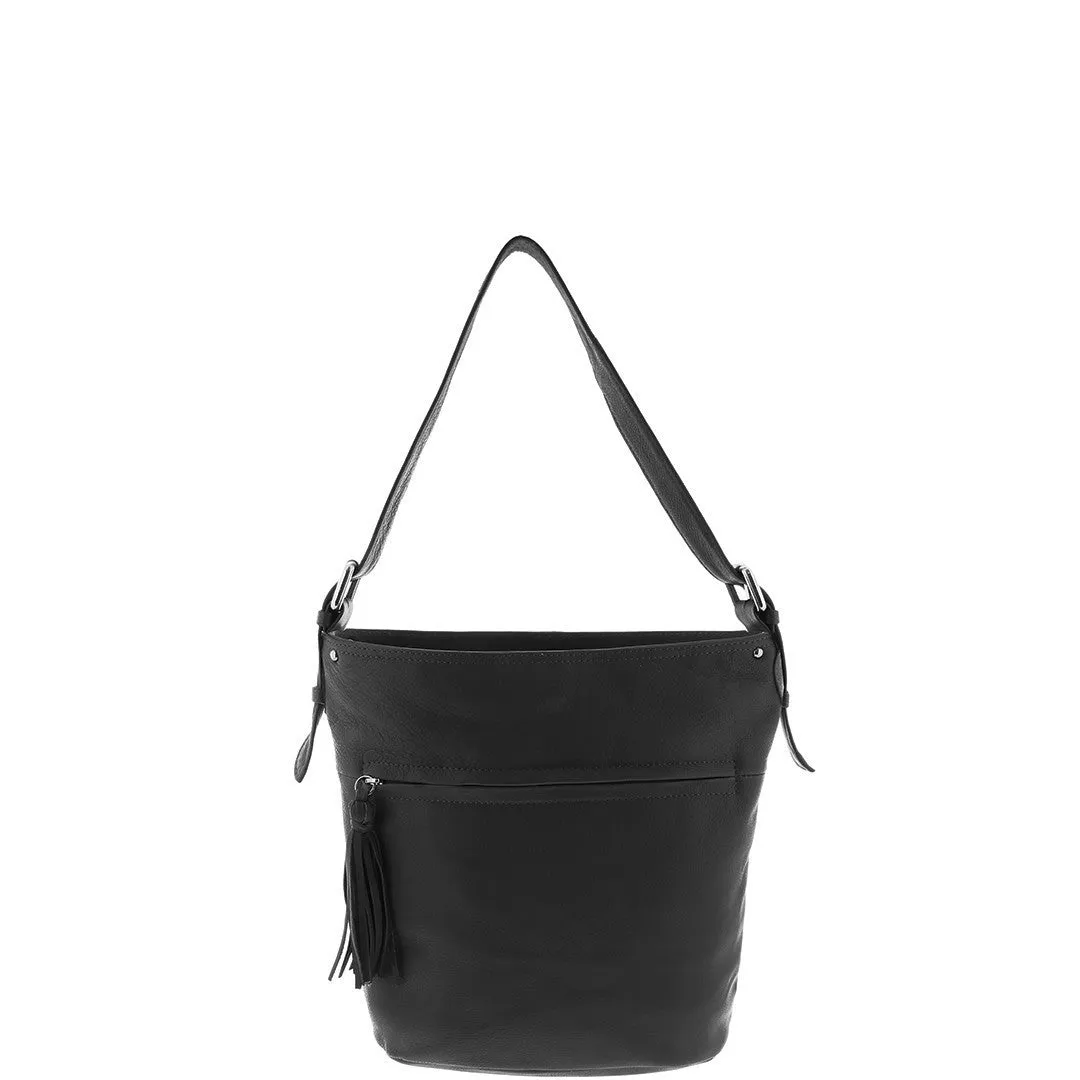 KENDALL LEATHER BUCKET BAG