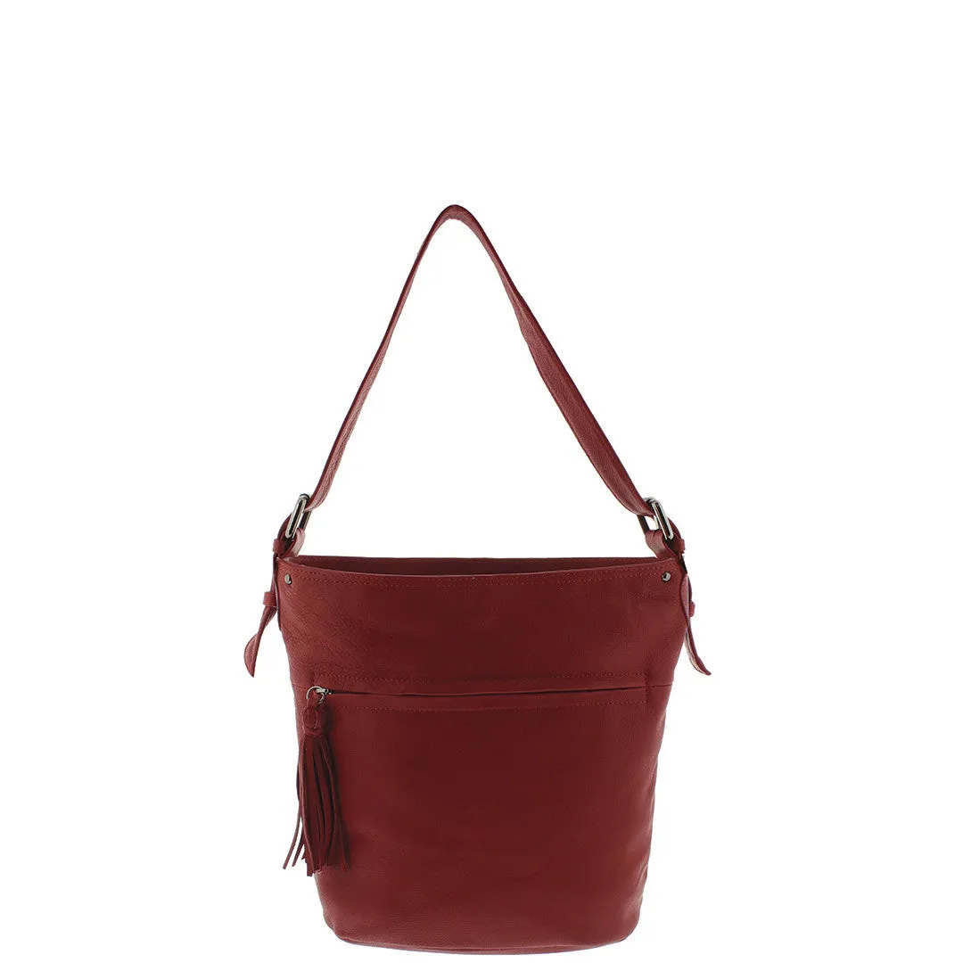 KENDALL LEATHER BUCKET BAG