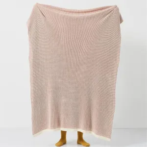 Knitted Bicolor Throw Blanket
