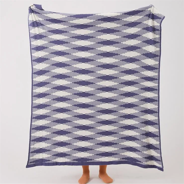 Knitted Diamond-Lattice Throw Pillowcover Set