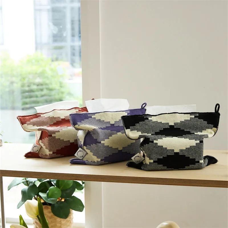 Knitted Diamond-Lattice Throw Pillowcover Set