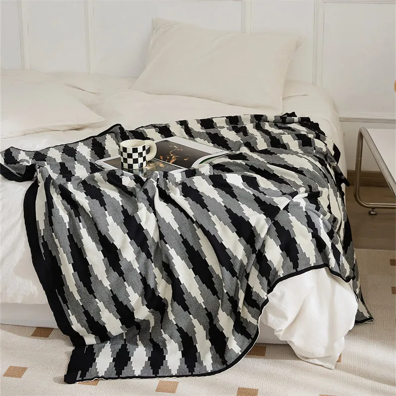 Knitted Diamond-Lattice Throw Pillowcover Set