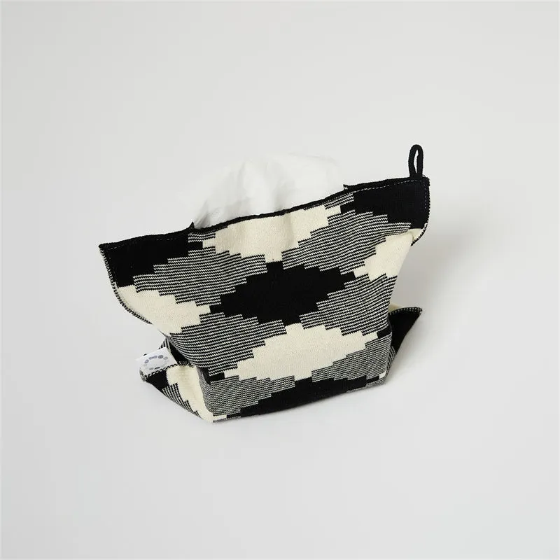 Knitted Diamond-Lattice Throw Pillowcover Set