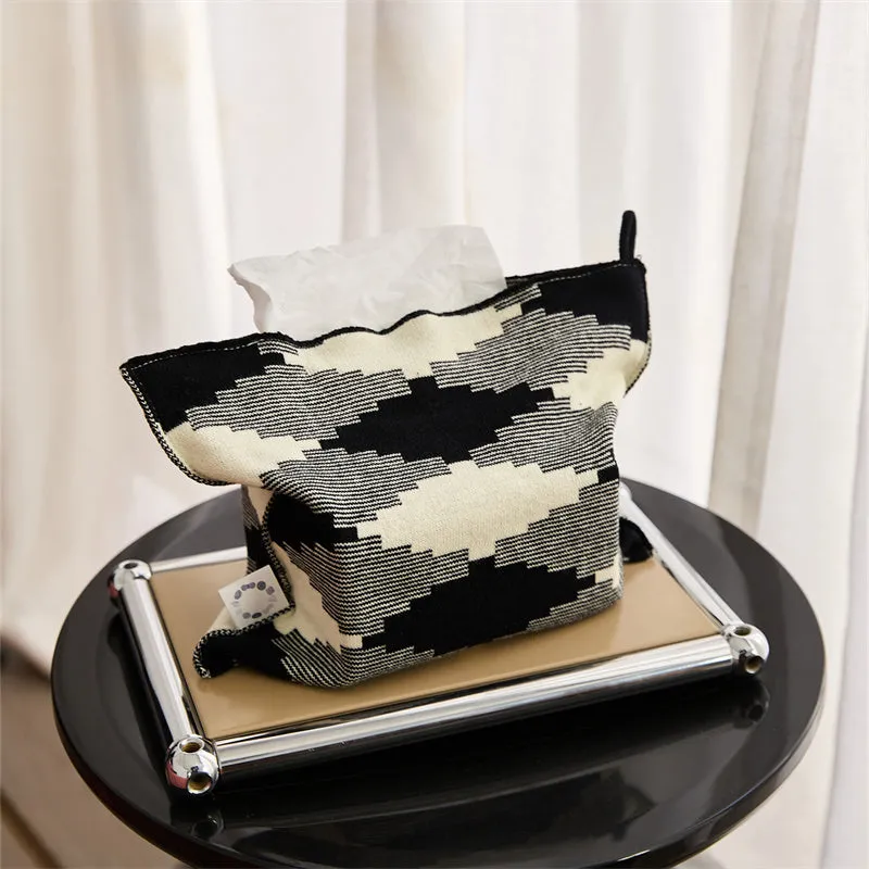 Knitted Diamond-Lattice Throw Pillowcover Set