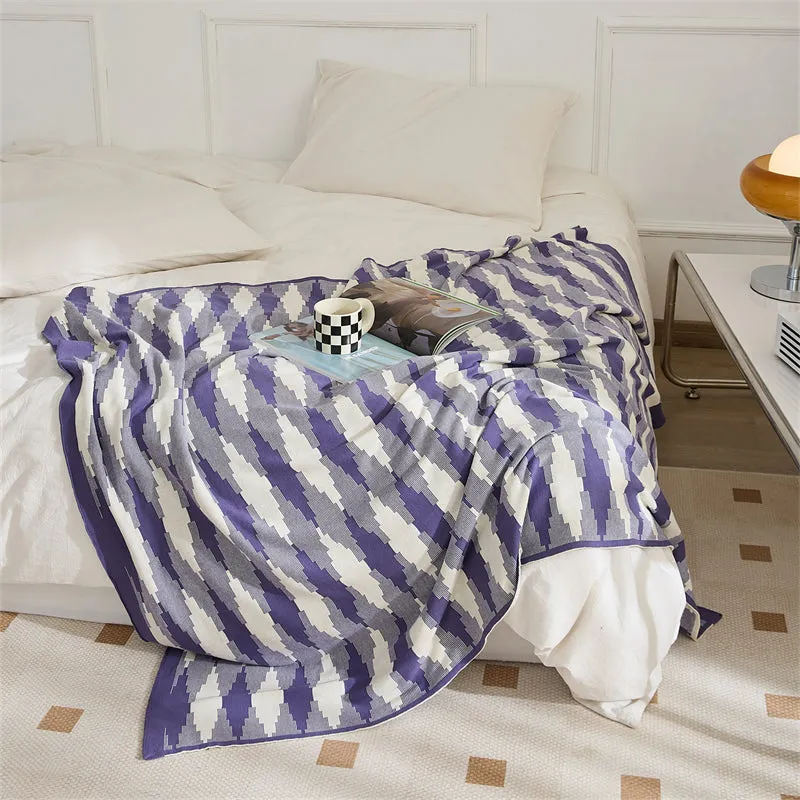 Knitted Diamond-Lattice Throw Pillowcover Set