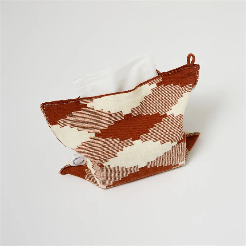 Knitted Diamond-Lattice Throw Pillowcover Set
