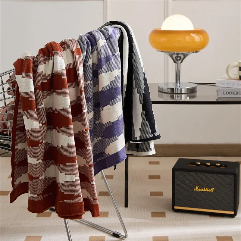 Knitted Diamond-Lattice Throw Pillowcover Set