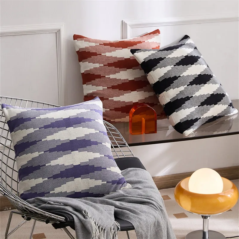 Knitted Diamond-Lattice Throw Pillowcover Set
