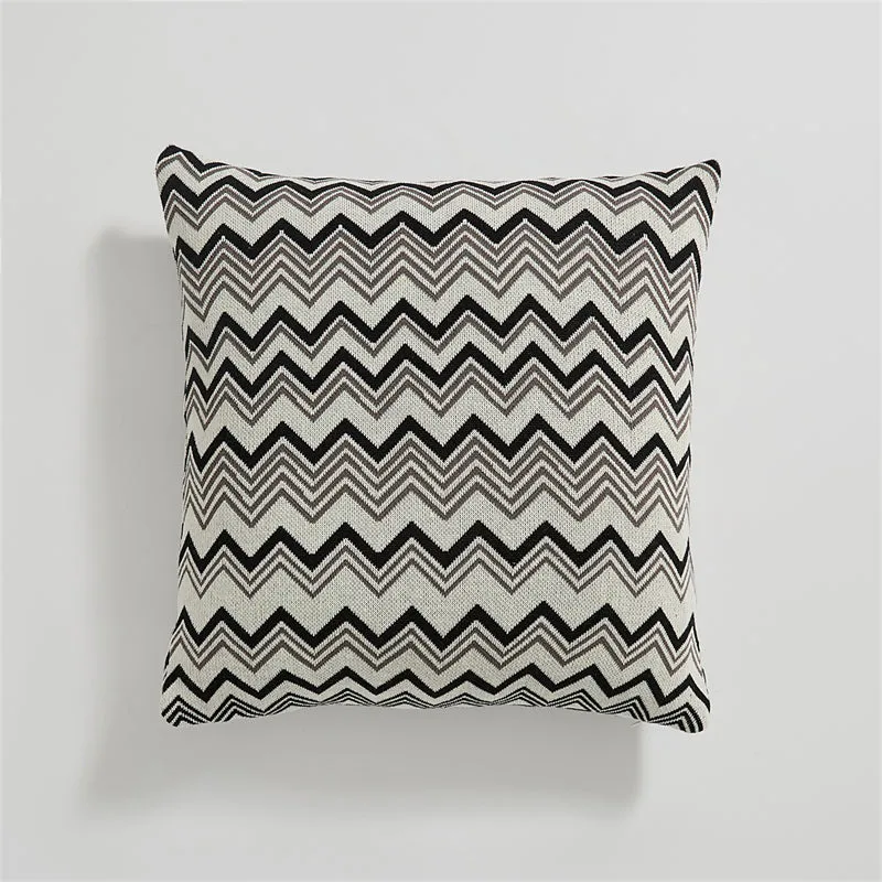 Knitted Wave-line Throw Pillow Set