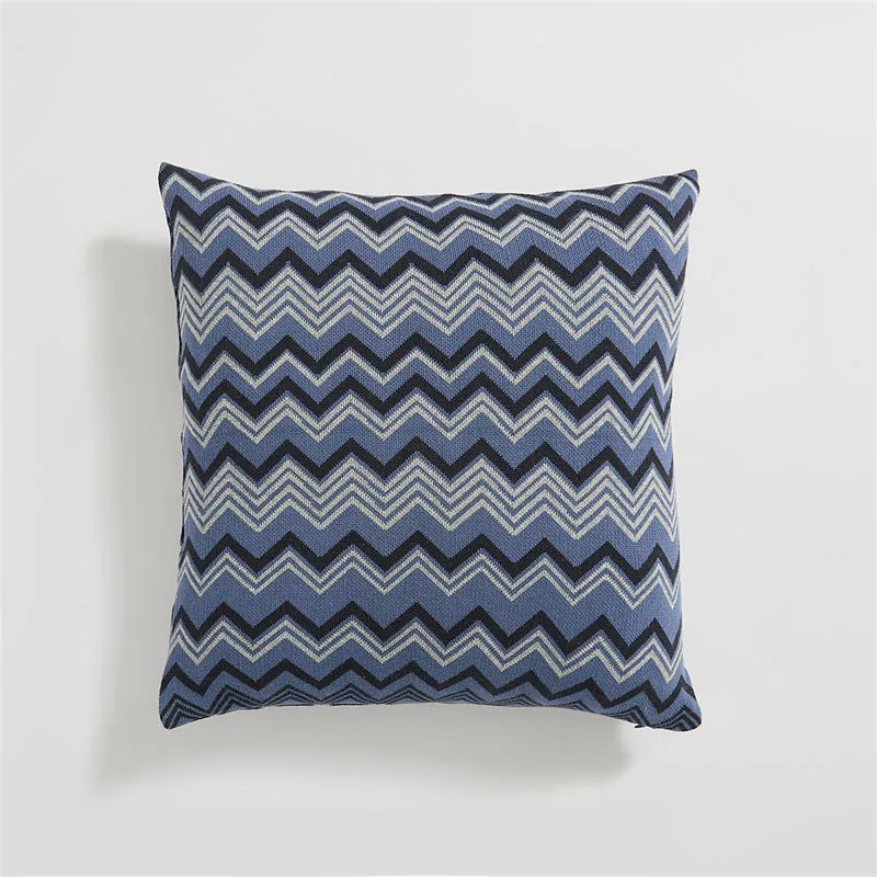 Knitted Wave-line Throw Pillow Set