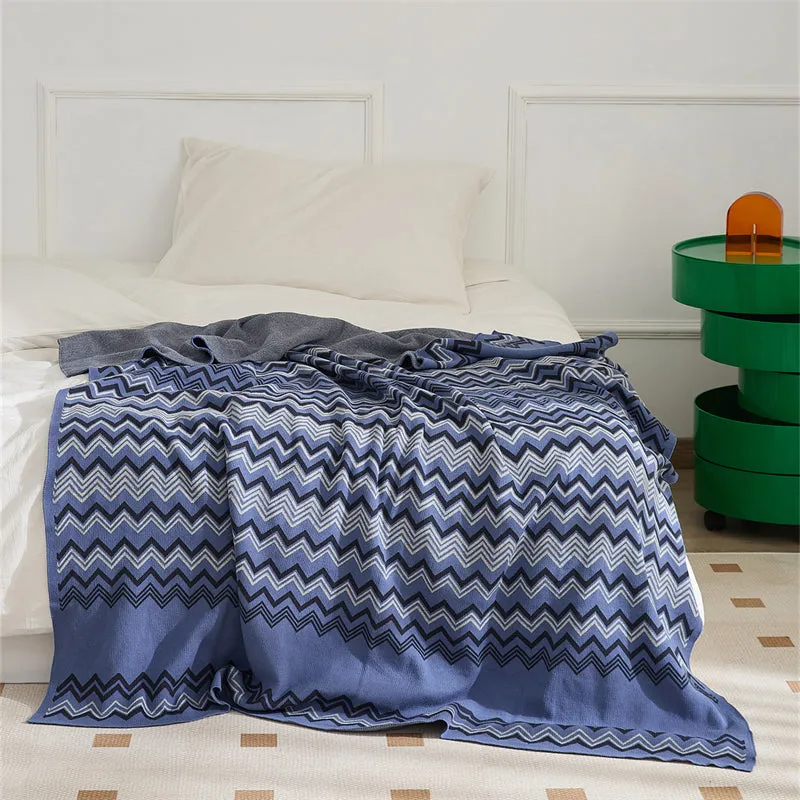 Knitted Wave-line Throw Pillow Set