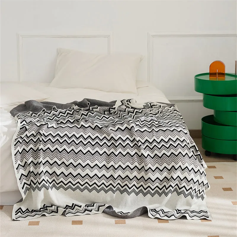 Knitted Wave-line Throw Pillow Set