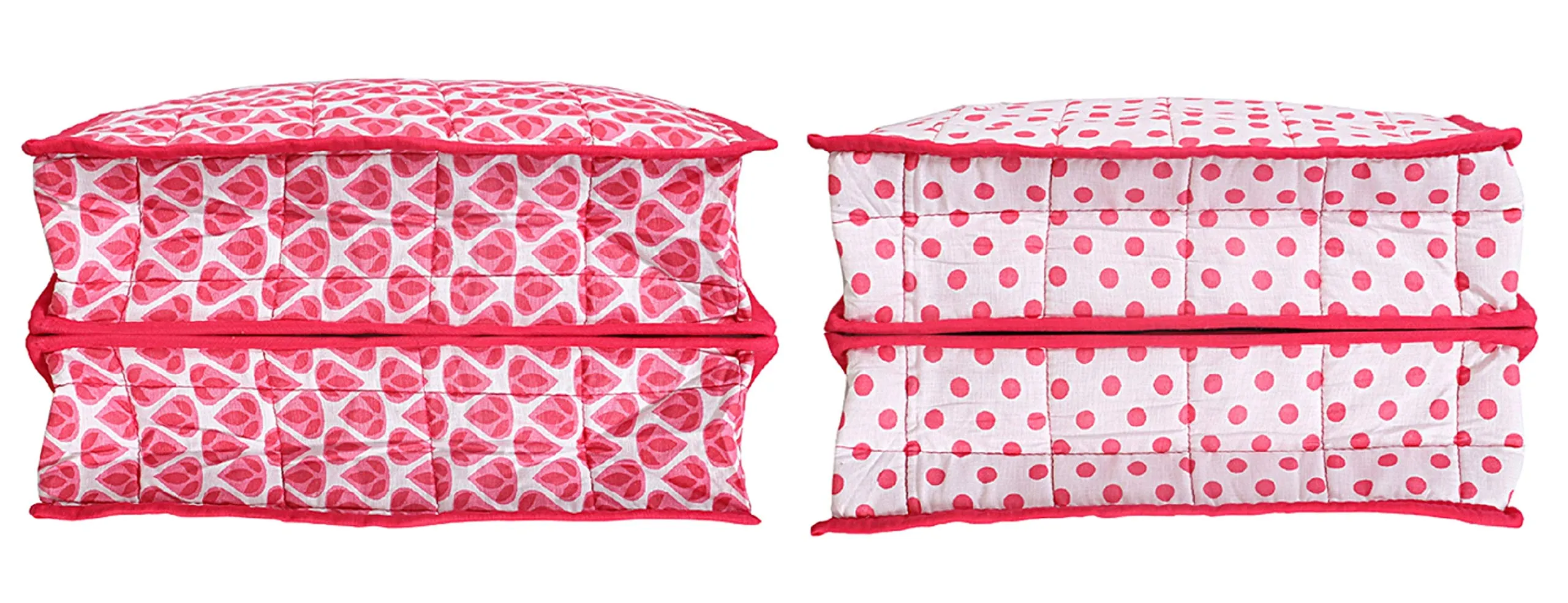 Kuber Industries 2 Piece Cotton Lingerie Undergarments Organizer, Pink