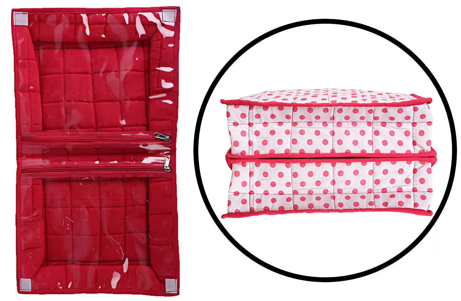 Kuber Industries 2 Piece Cotton Lingerie Undergarments Organizer, Pink