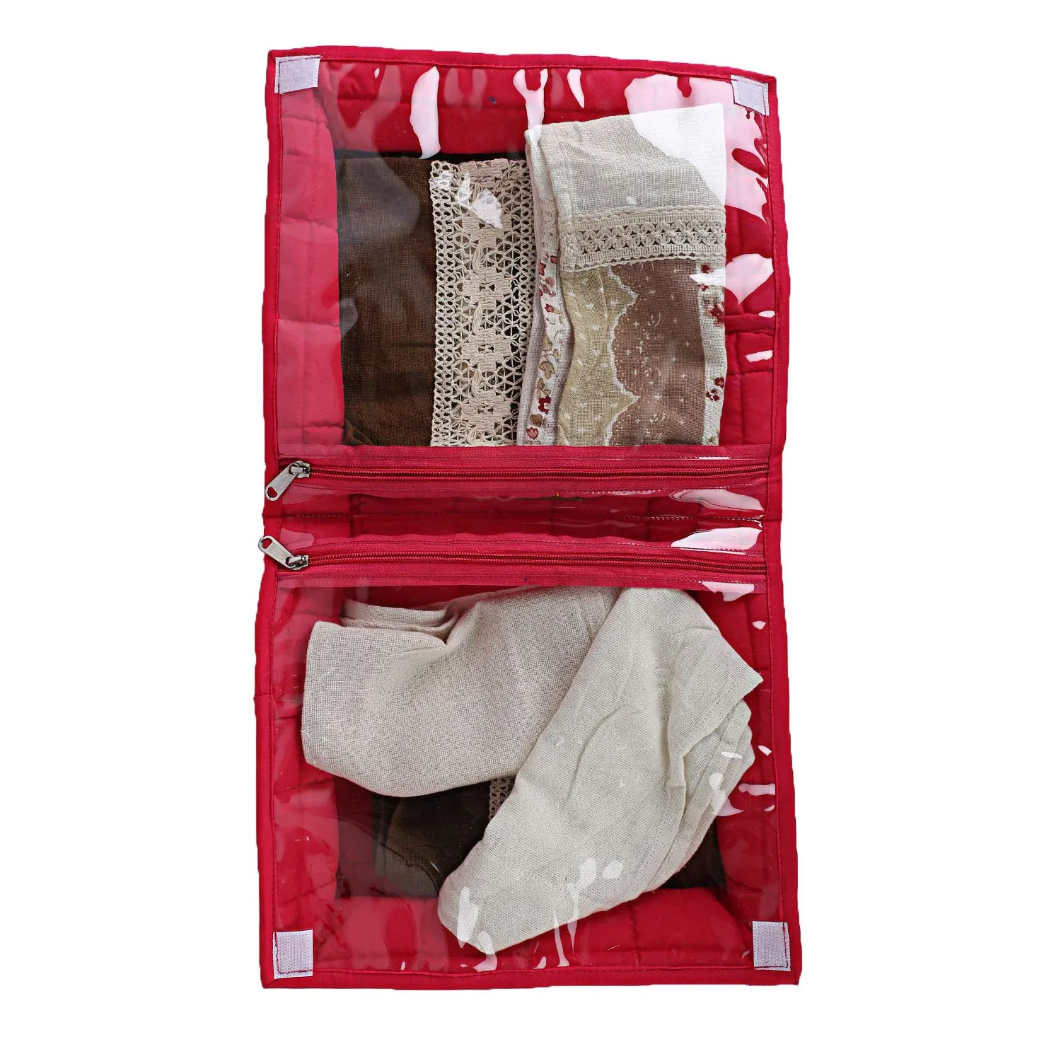 Kuber Industries 2 Piece Cotton Lingerie Undergarments Organizer, Pink