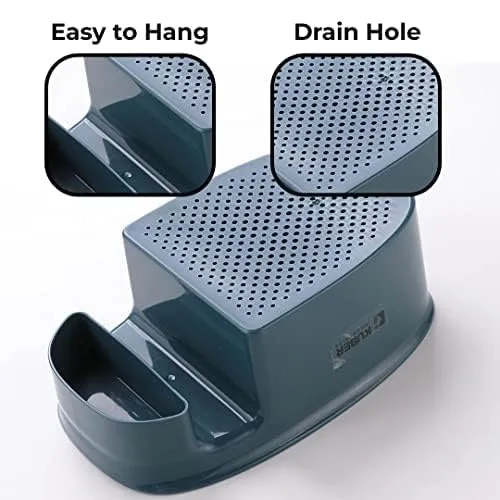 Kuber Industries Kitchen Organizer With Soap Holder|Premium PP|Durable & Sturdy|Multipurpose Bathroom Shelf|Smart Drainage Holes|TM21001|Pack Of 4|Blue