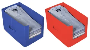 Kuber Industries Non-Woven 2 Pieces Shirt Stacker Wardrobe Organizer (Red & Blue) CTKTC022578