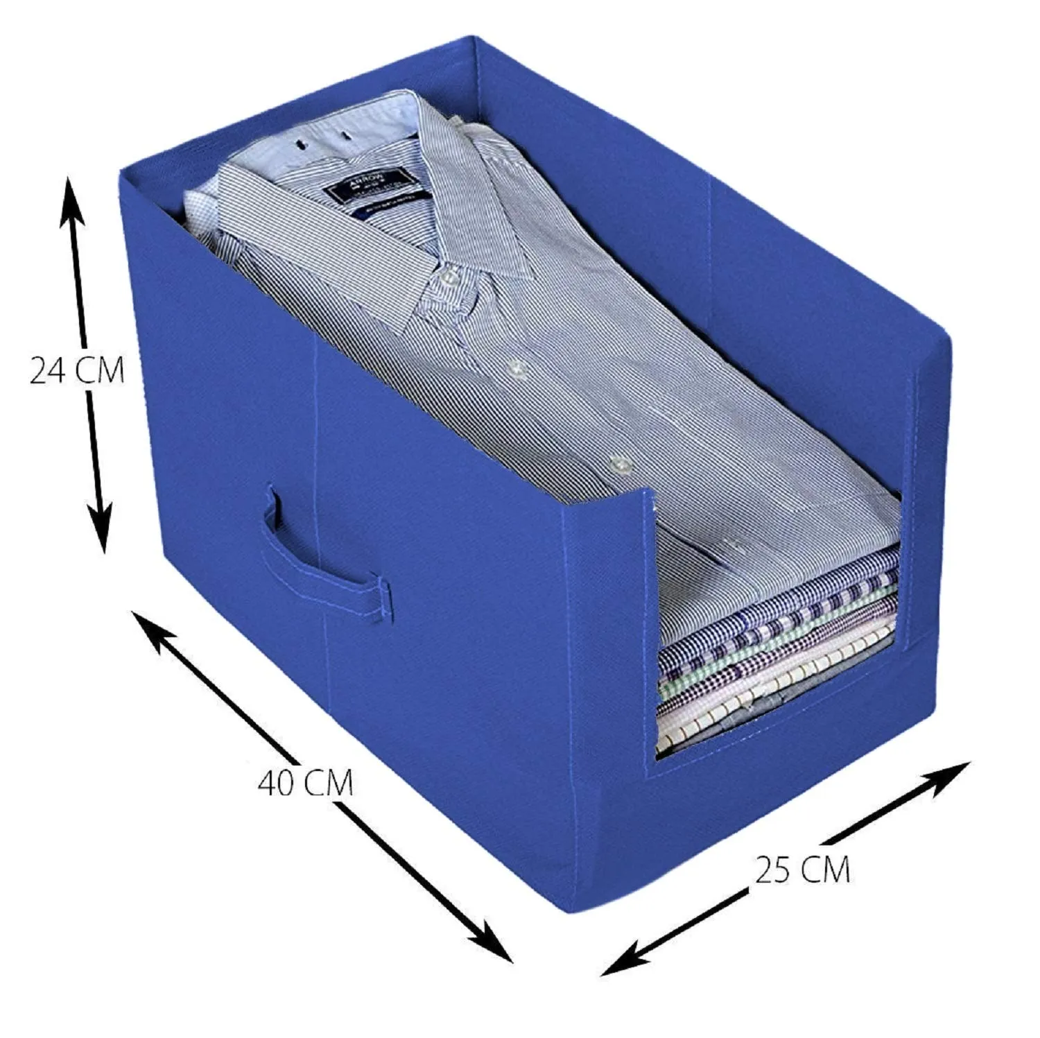 Kuber Industries Non-Woven 2 Pieces Shirt Stacker Wardrobe Organizer (Red & Blue) CTKTC022578