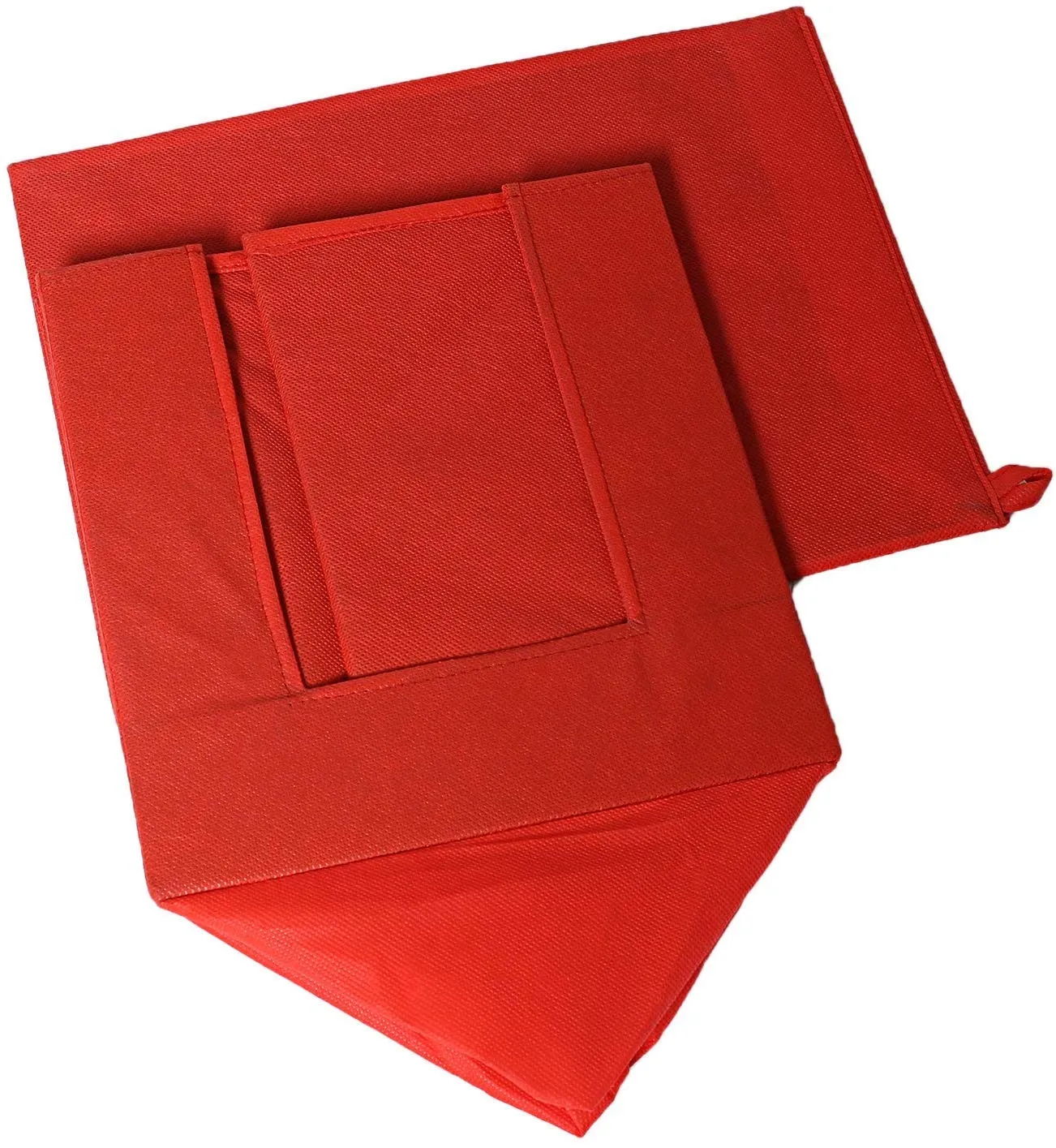 Kuber Industries Non-Woven 2 Pieces Shirt Stacker Wardrobe Organizer (Red & Grey) CTKTC022581
