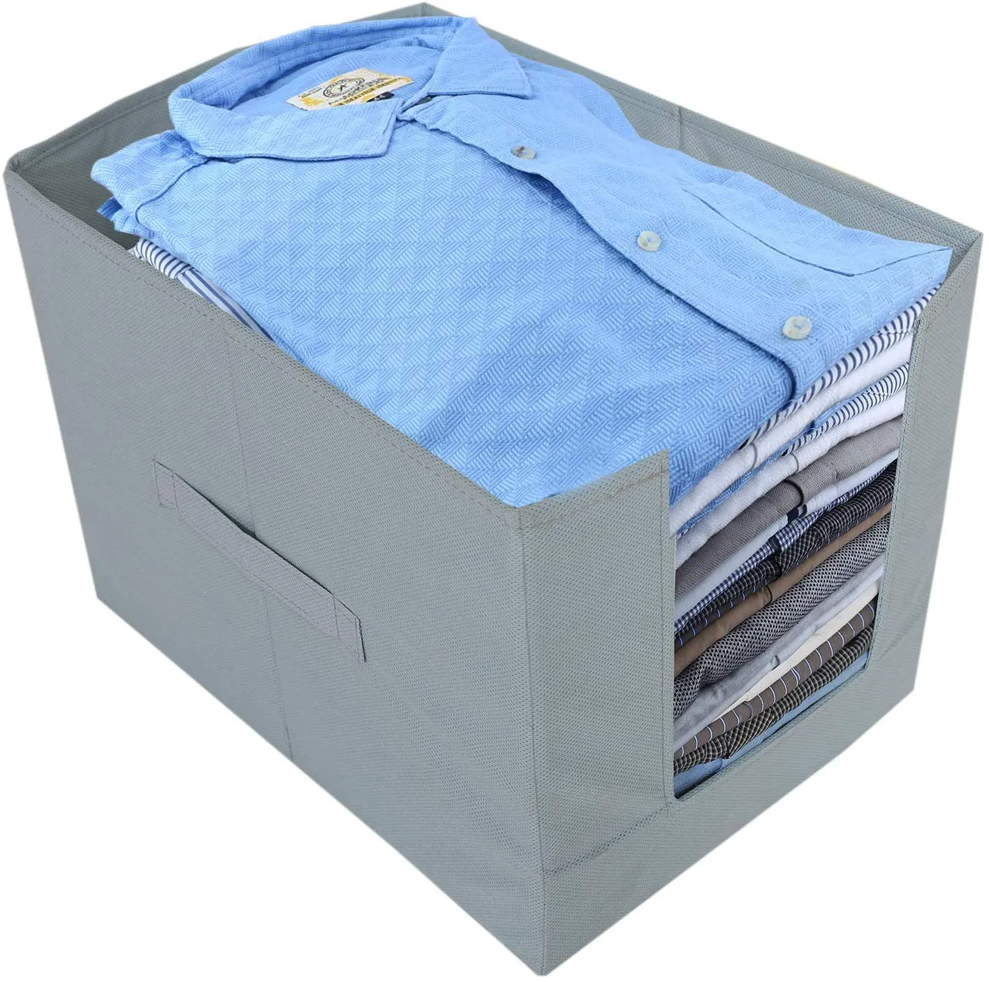 Kuber Industries Non-Woven 2 Pieces Shirt Stacker Wardrobe Organizer (Red & Grey) CTKTC022581