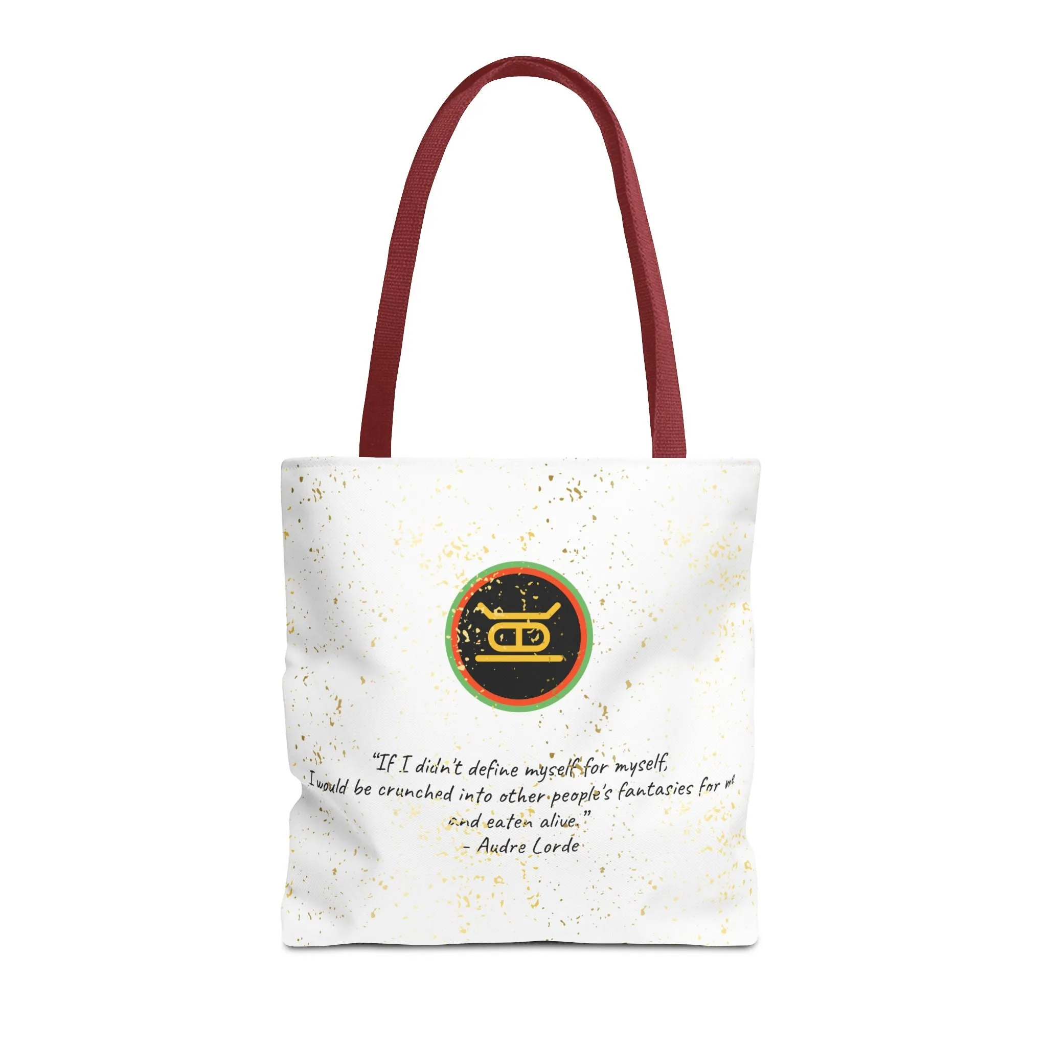 Kwanzaa Tote Bag | Kujichagulia Symbol | Audre Lorde Quote | African-Inspired Gift | Durable, Stylish, & Functional