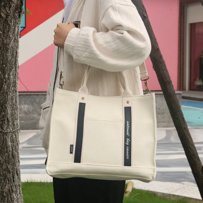 Laptop Tote Handbag Canvas Shoulder Bag Briefcase for Travel Office School