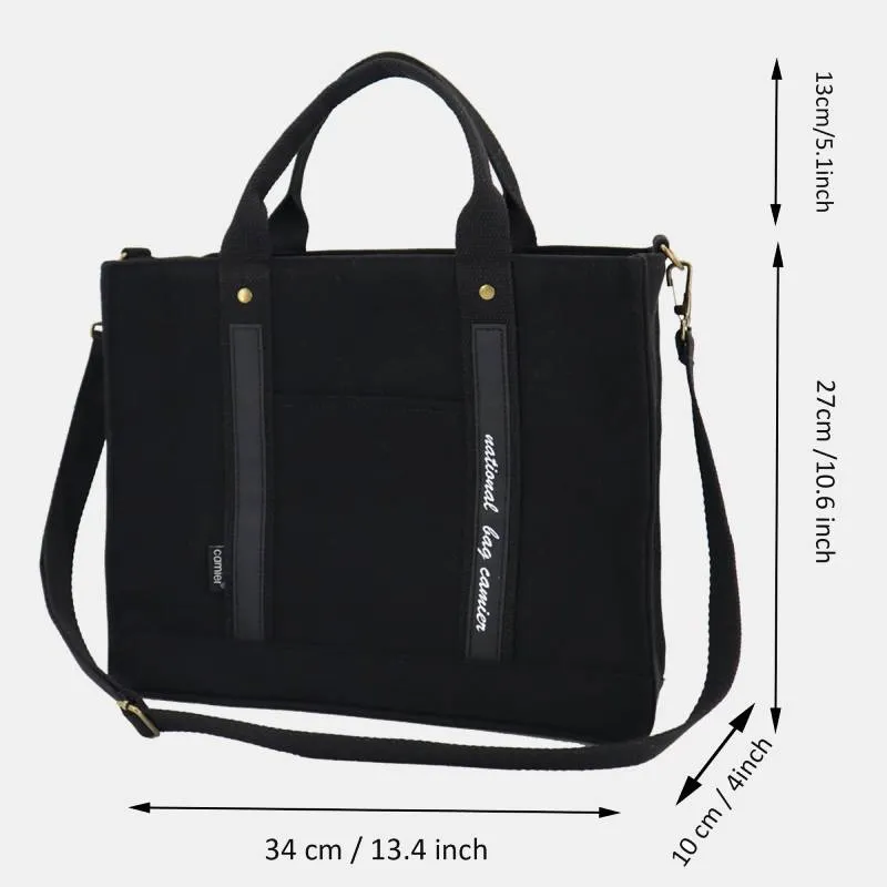 Laptop Tote Handbag Canvas Shoulder Bag Briefcase for Travel Office School