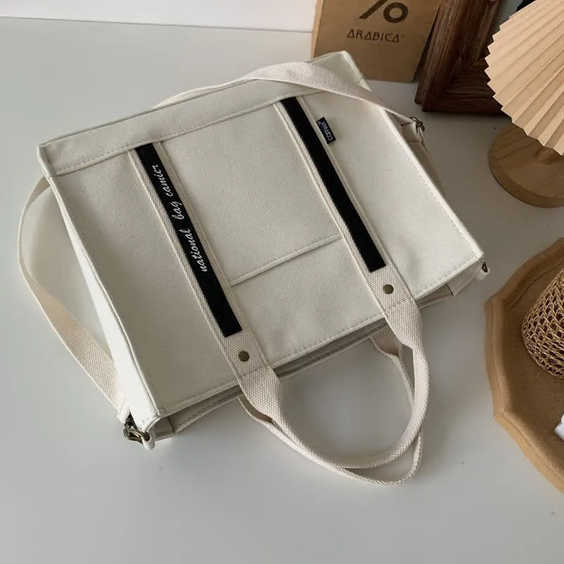 Laptop Tote Handbag Canvas Shoulder Bag Briefcase for Travel Office School