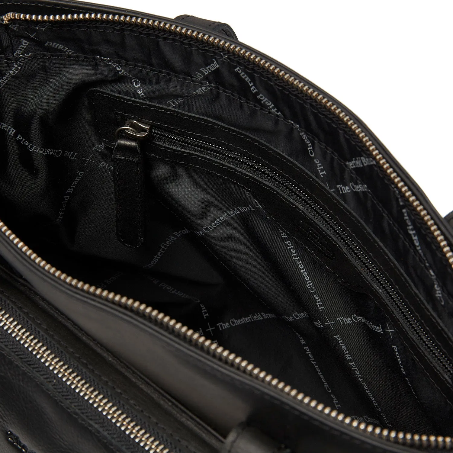 Leather Shopper Black Alicante