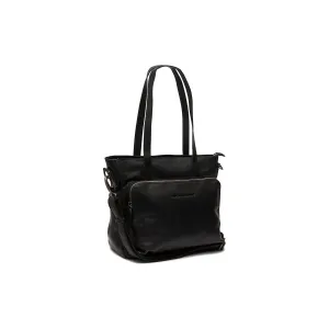 Leather Shopper Black Alicante