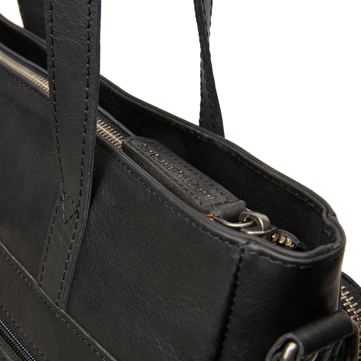 Leather Shopper Black Alicante