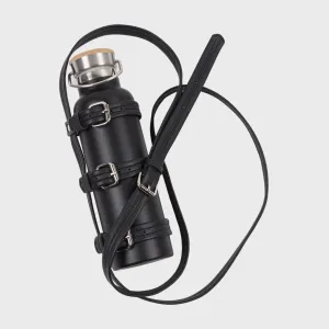 L'EAU VEGAN LEATHER BOTTLE HOLDER BLACK
