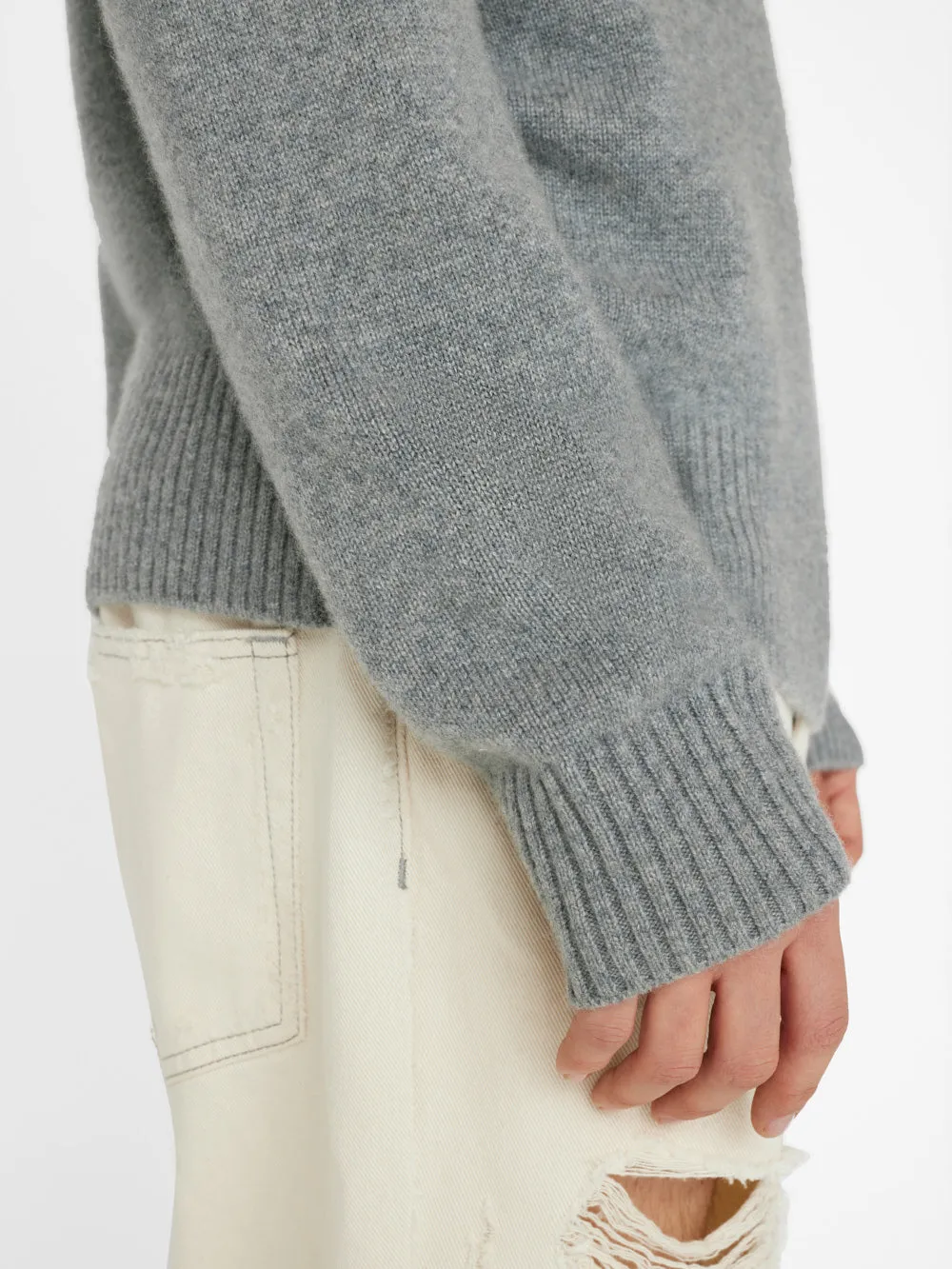 Lightweight Cashmere Sweater -- Gris