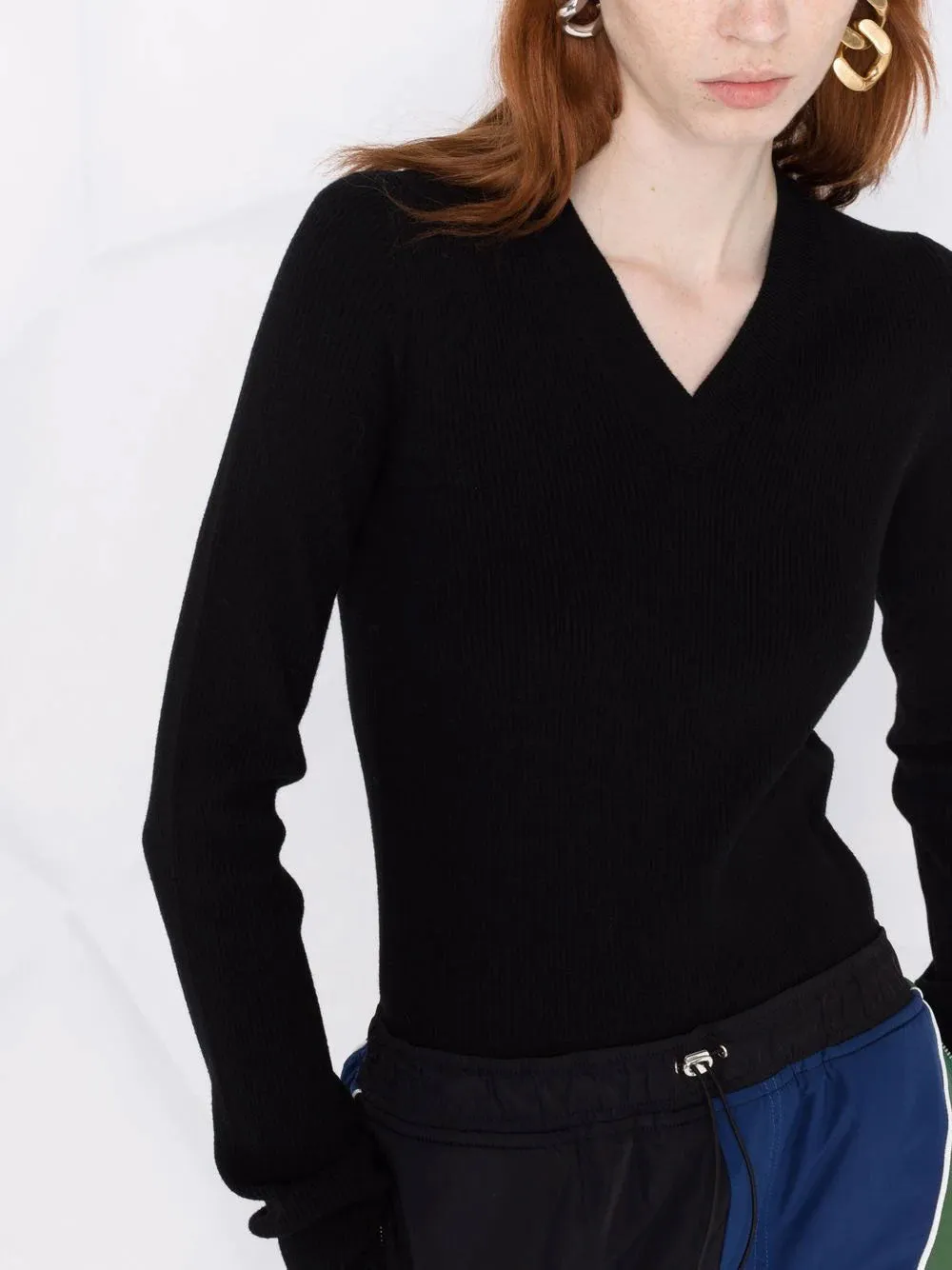 Lightweight ribbed wool sweater