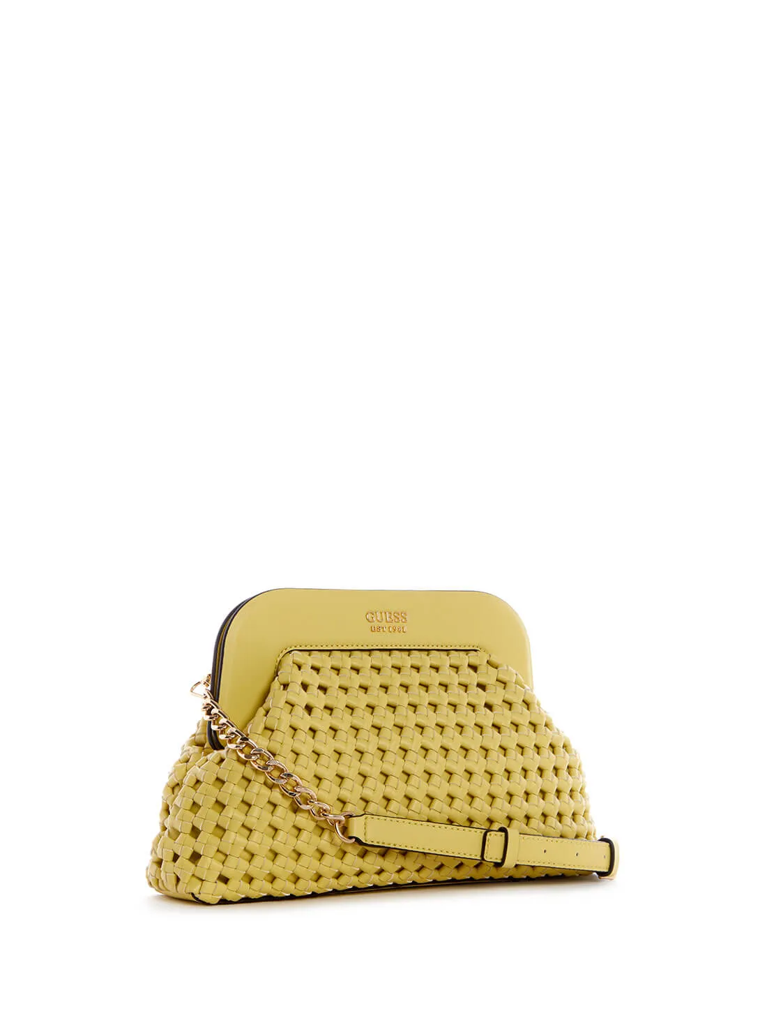 Lime Yellow Sicilia Frame Clutch Crossbody Bag