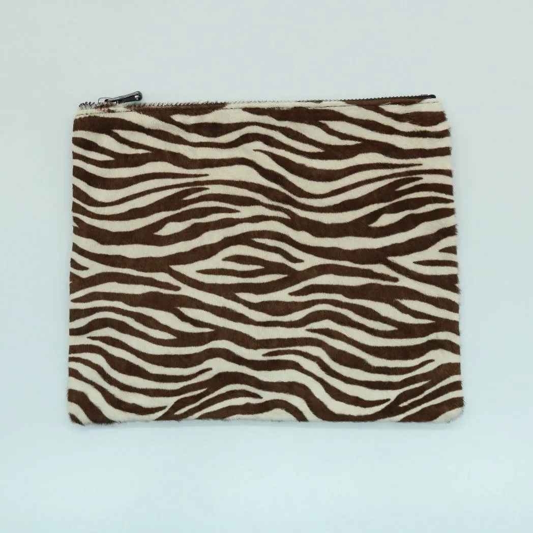 MEDIUM ZEBRA HAIRCALF CLUTCH