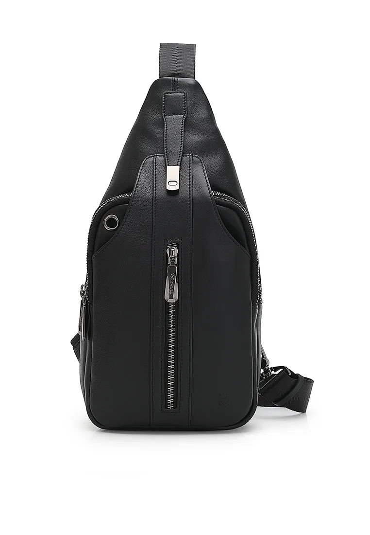Men's Leather Chest Bag / Sling Bag / Crossbody Bag - VVU 10014