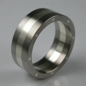 Metal Geo Wide Ring in Palladium, Size R